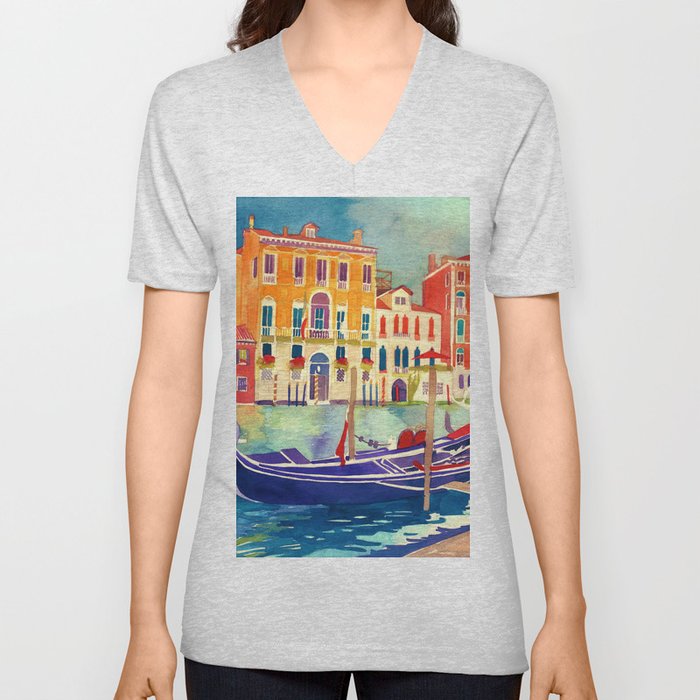 sunshine in Venezia V Neck T Shirt