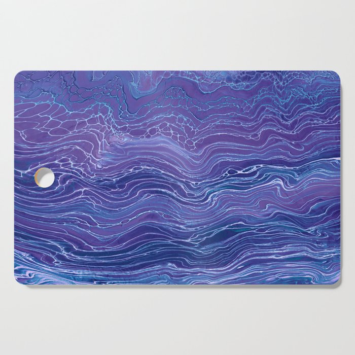 Lavender Blue Lace Marble Acrylic Abstraction Cutting Board