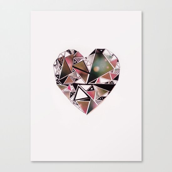 shattered heart. Canvas Print