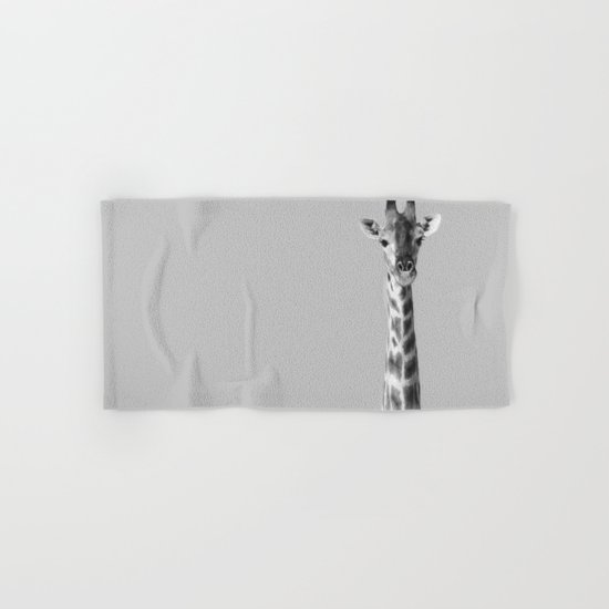 Giraffe Black And White Photography Hand & Bath Towel