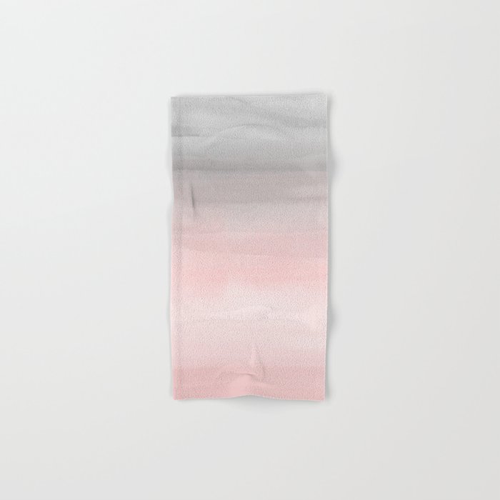 Blushing Pink & Grey Watercolor Hand & Bath Towel