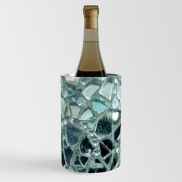 Icy Blue Mirror and Glass Mosaic Wine Chiller