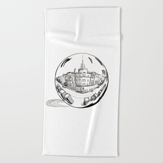 City in a glass ball Beach Towel