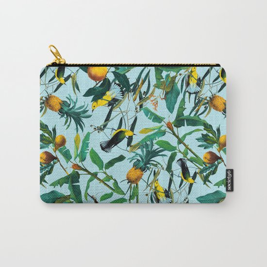 Fruit and Birds Pattern Carry-All Pouch