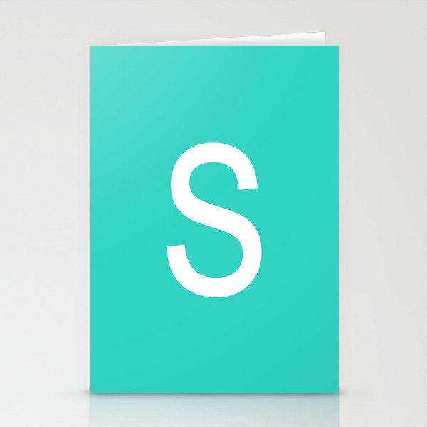 LETTER S (WHITE-TURQUOISE) Stationery Cards