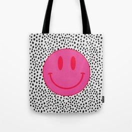 Make Me Smile - Cute Preppy Vsco Smiley Face on Black and White Tote Bag