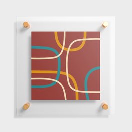 Abstract red mid century shapes Floating Acrylic Print