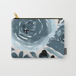 Loose Abstract Flowers on Tan Carry-All Pouch