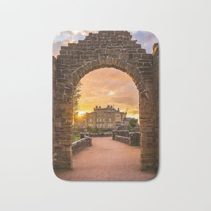 Sunset Castle  with birds flying over Bath Mat