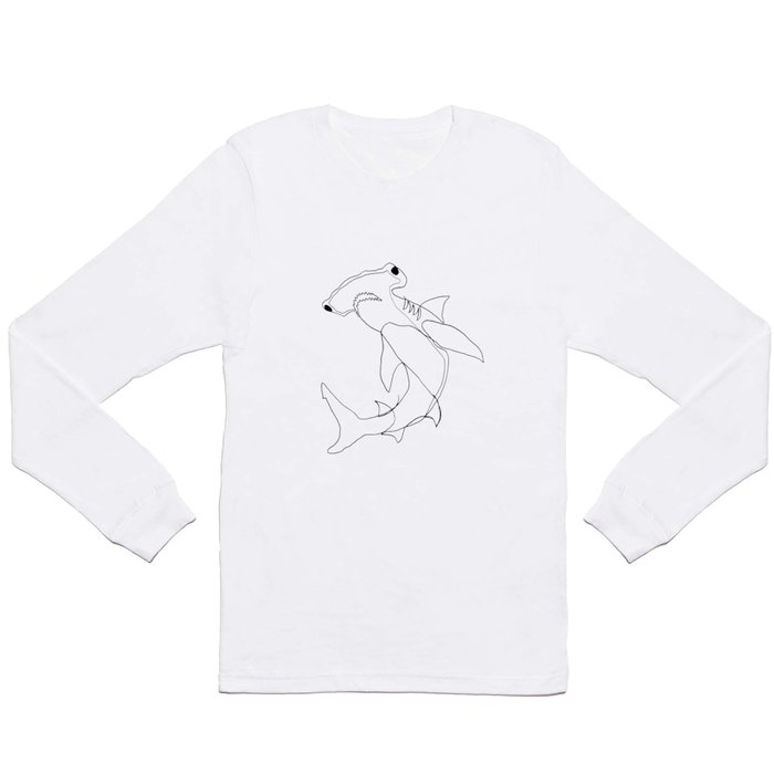 Hammerhead Shark (white) Long Sleeve T Shirt