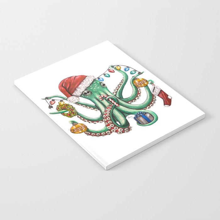 "Octo Claus" - Octopus Christmas Notebook