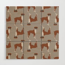Boxer Dog Pattern Wood Wall Art