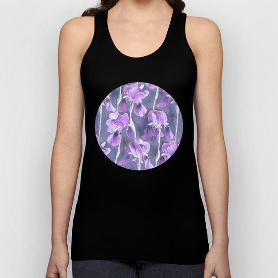 Simple Iris Pattern in Pastel Purple Unisex Tank Top