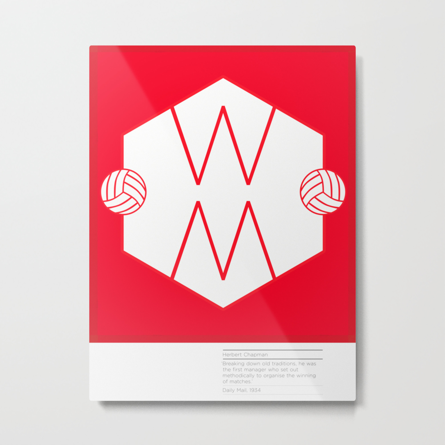Herbert Chapman Inventor Of The Wm Formation Legendary Manager Of Arsenal Fc Metal Print By Antifootball Society6
