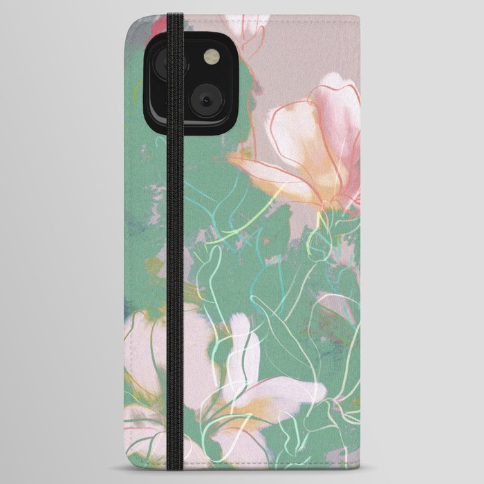 magnolia pastel abstract art iPhone Wallet Case