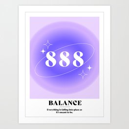 Angel Number 888: BALANCE  Art Print