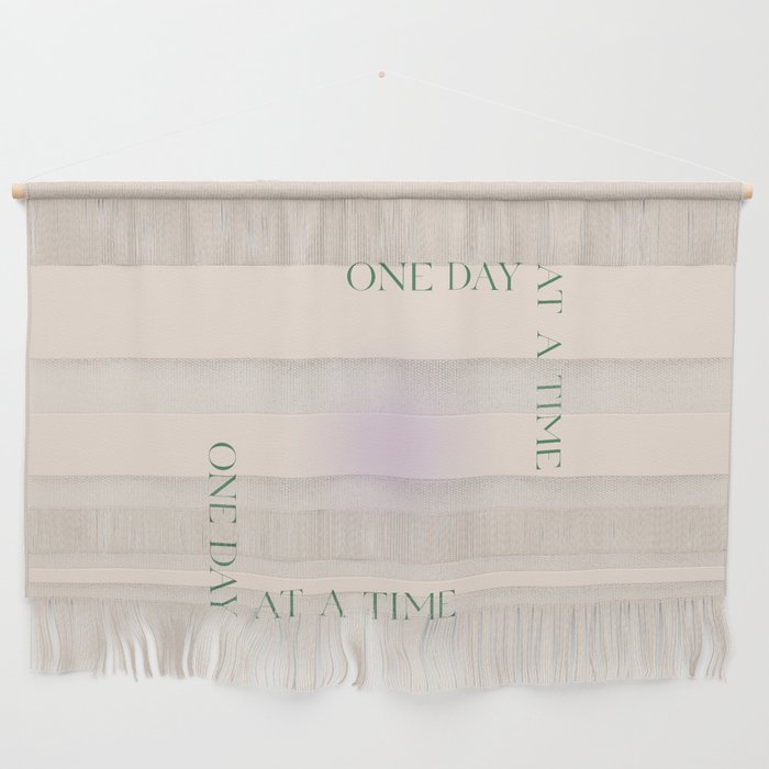 One day at a time | Green Purple Gradient | Motivational quote Wall Hanging