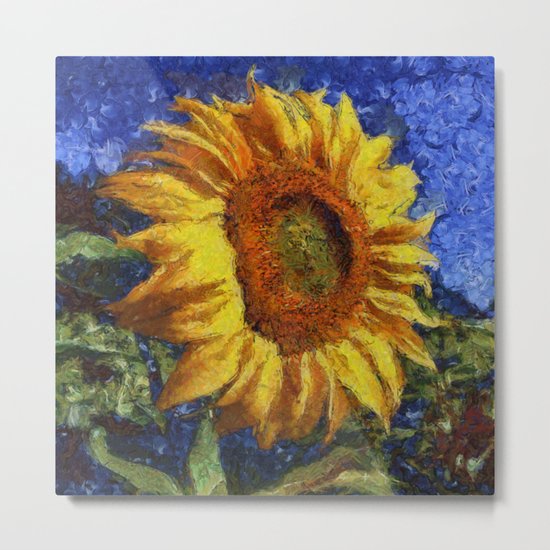 Sunflower In Van Gogh Style Metal Print