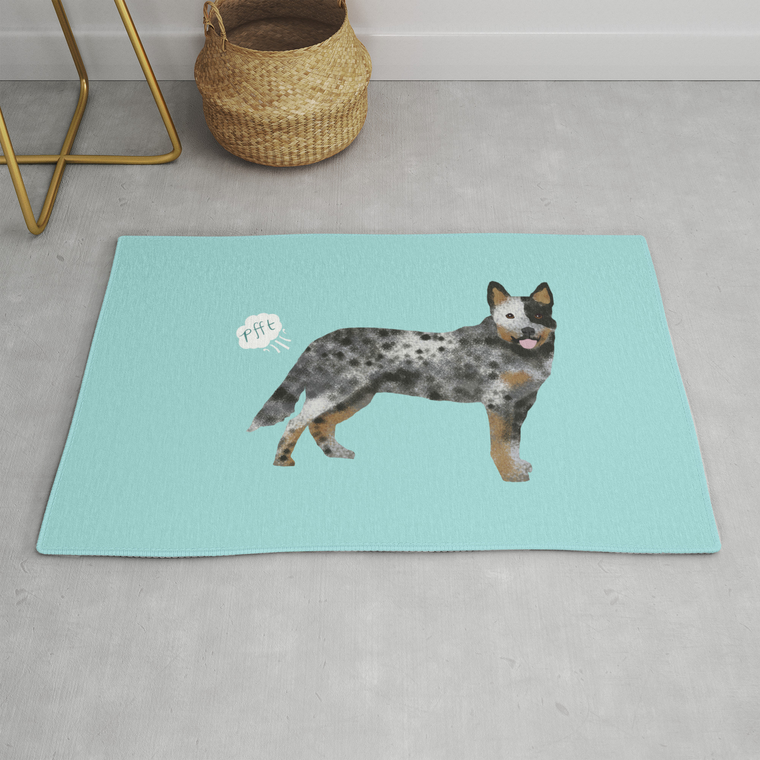 Australian Cattle Dog Blue Heeler Funny Fart Dog Breed Gifts Rug