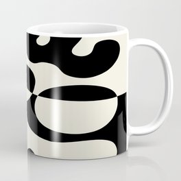 Mid Century Modern Organic Abstraction 235 Black and Linen Coffee Mug