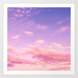 Pink Clouds Clear Sky Art Print