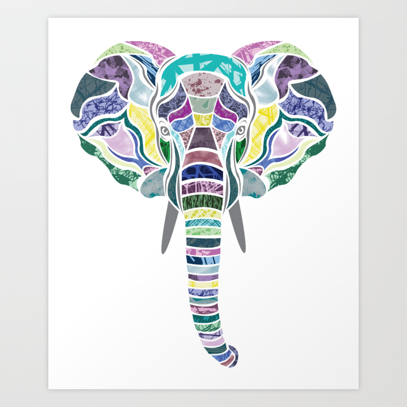 Abstract Elephant Art Print By Aecdesign Society6