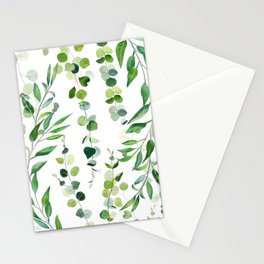 Nature Green Eucalyptus Leaves  Stationery Card