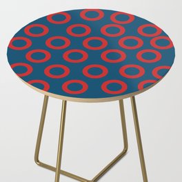 Fishman Donuts Red and Blue Side Table