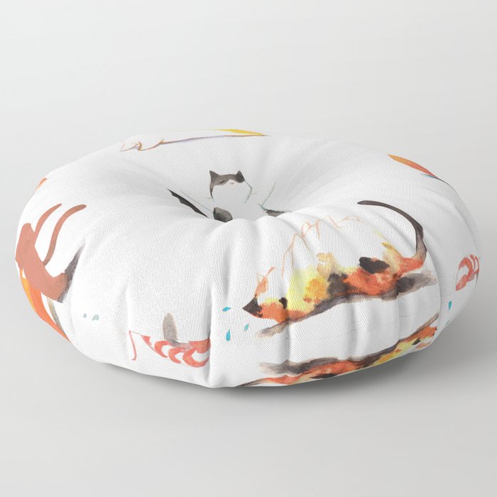 Cats And Yoga Floor Pillow By Alvinmark Society6