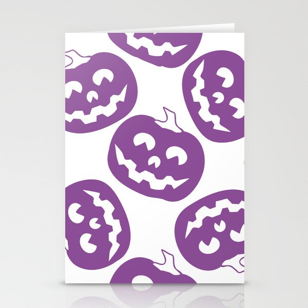 Seamless Pattern Silhouette Halloween Grimace Horror 05 Stationery Cards