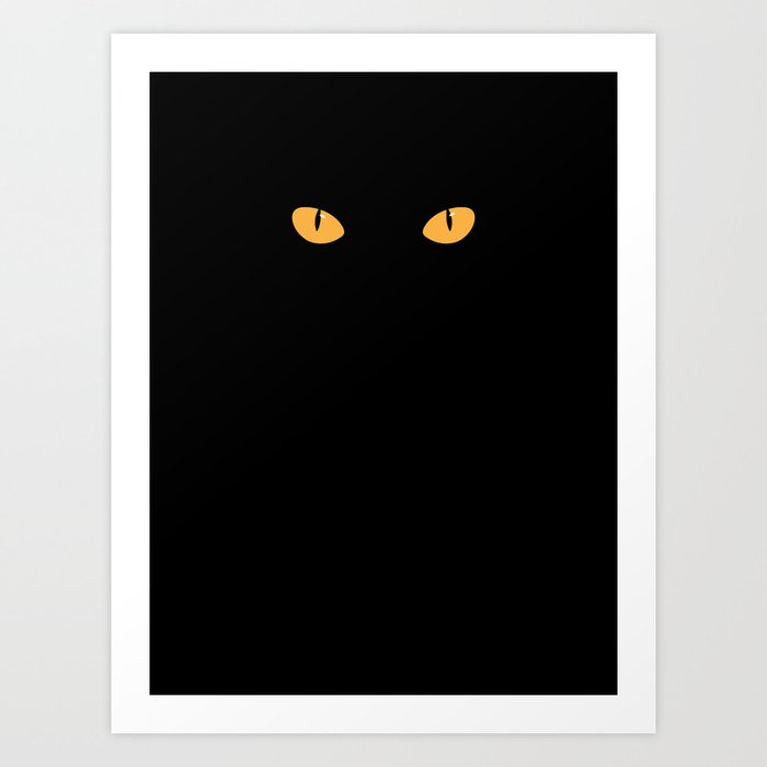 Cat Eyes Minimal Halloween Art Art Print By Blursbyaishop Society6