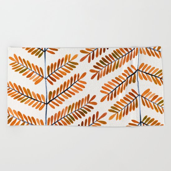 Autumn Leaflets Beach Towel