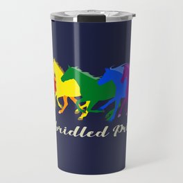 Unbridled Pride - LGBTQ+ Rainbow Galloping Horses Travel Mug