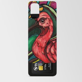 Scarlet ibis painting, red tropical bird in jungle Android Card Case