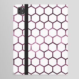 Metallic Burgundy Honeycomb Pattern iPad Folio Case