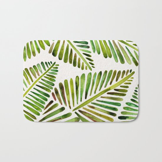 Tropical Banana Leaves – Green Palette Bath Mat