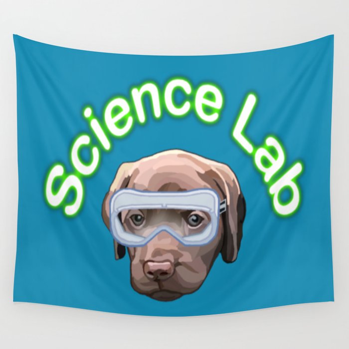 Science Lab Brown Labrador Puppy Dog Wall Tapestry