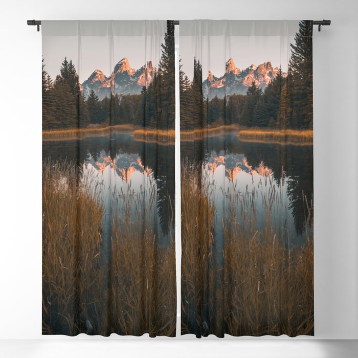 Grand Teton Solemn Sunrise Blackout Curtain