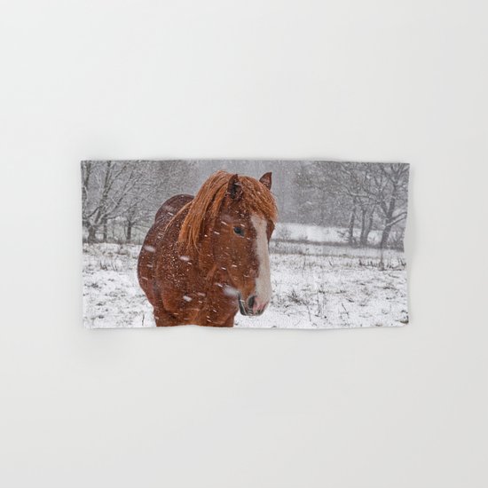Horse in the snow Hand & Bath Towel