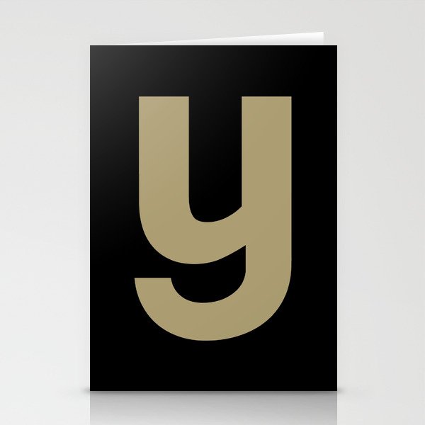 letter Y (Sand & Black) Stationery Cards