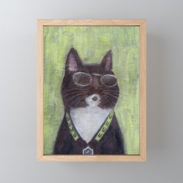Cat in Shades Framed Mini Art Print