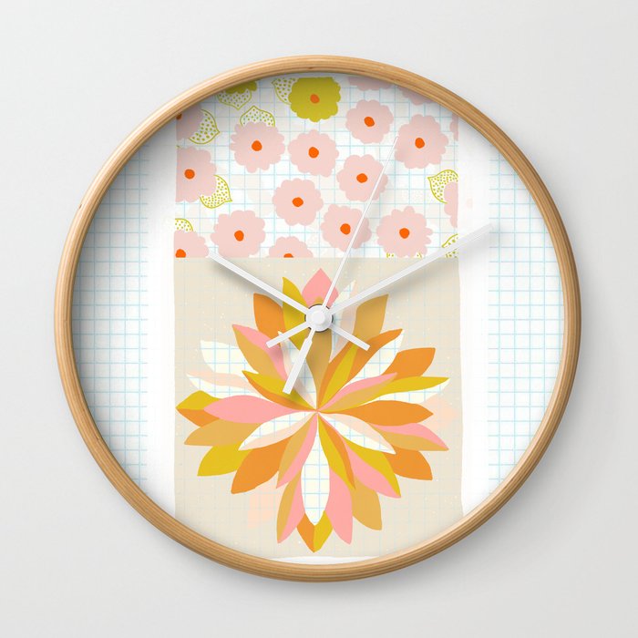 dahlias & daisies Wall Clock