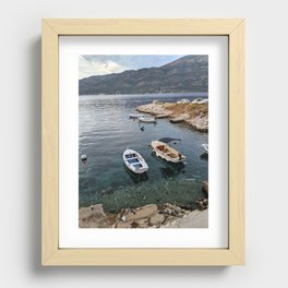 Boats in a bay, Korcula Recessed Framed Print