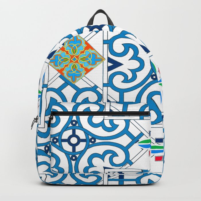 Italian,Sicilian art,majolica,tiles,Moroccan tiles  Backpack