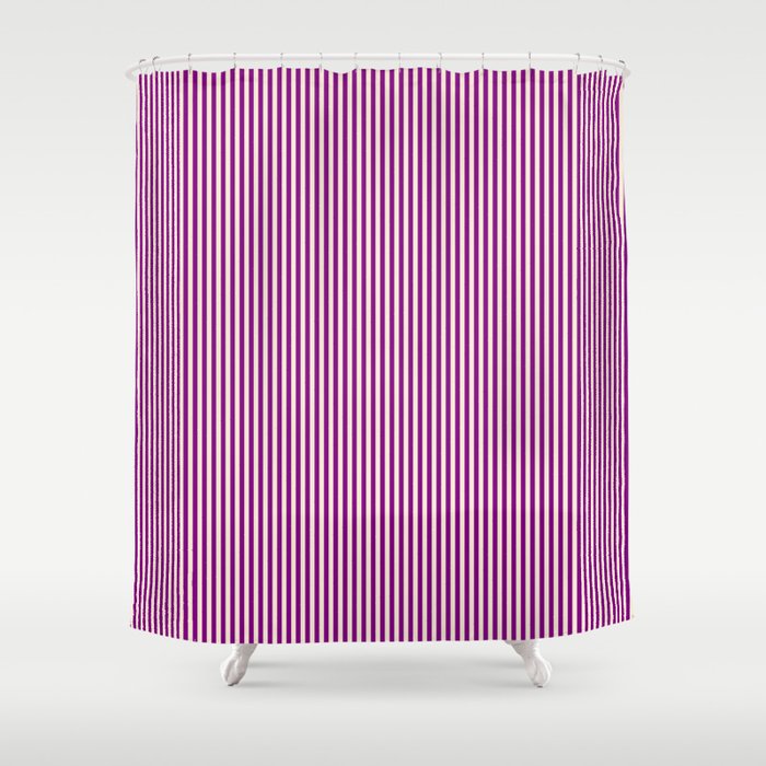 Beige & Purple Colored Stripes Pattern Shower Curtain