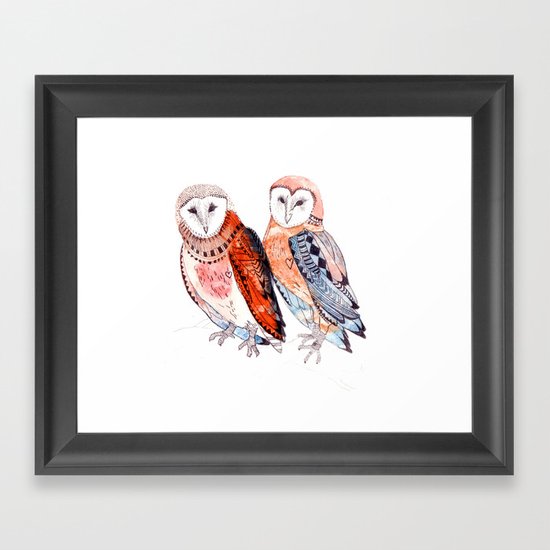 LOVE owls Framed Art Print