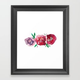 Three Red Christchurch Roses Framed Art Print