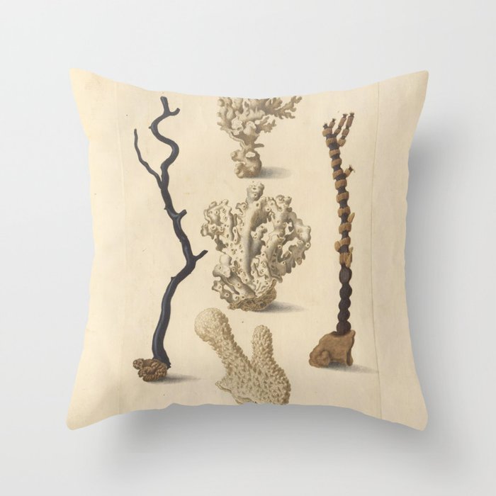 Naturalist Coral Throw Pillow
