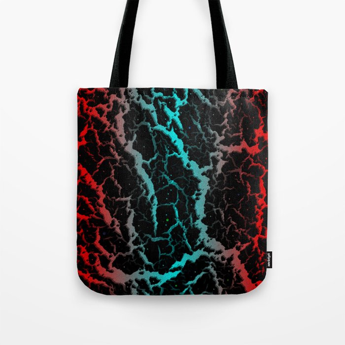 Cracked Space Lava - Red/Cyan Tote Bag