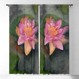Water Lily and Fish, July Birth Flower Blackout Curtain